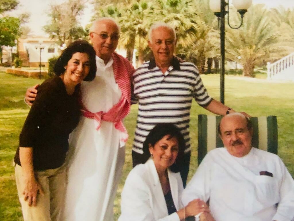Adnan Khashoggi with brother Adil and sisters Soheir and Assia with husband Ahmed Foustok