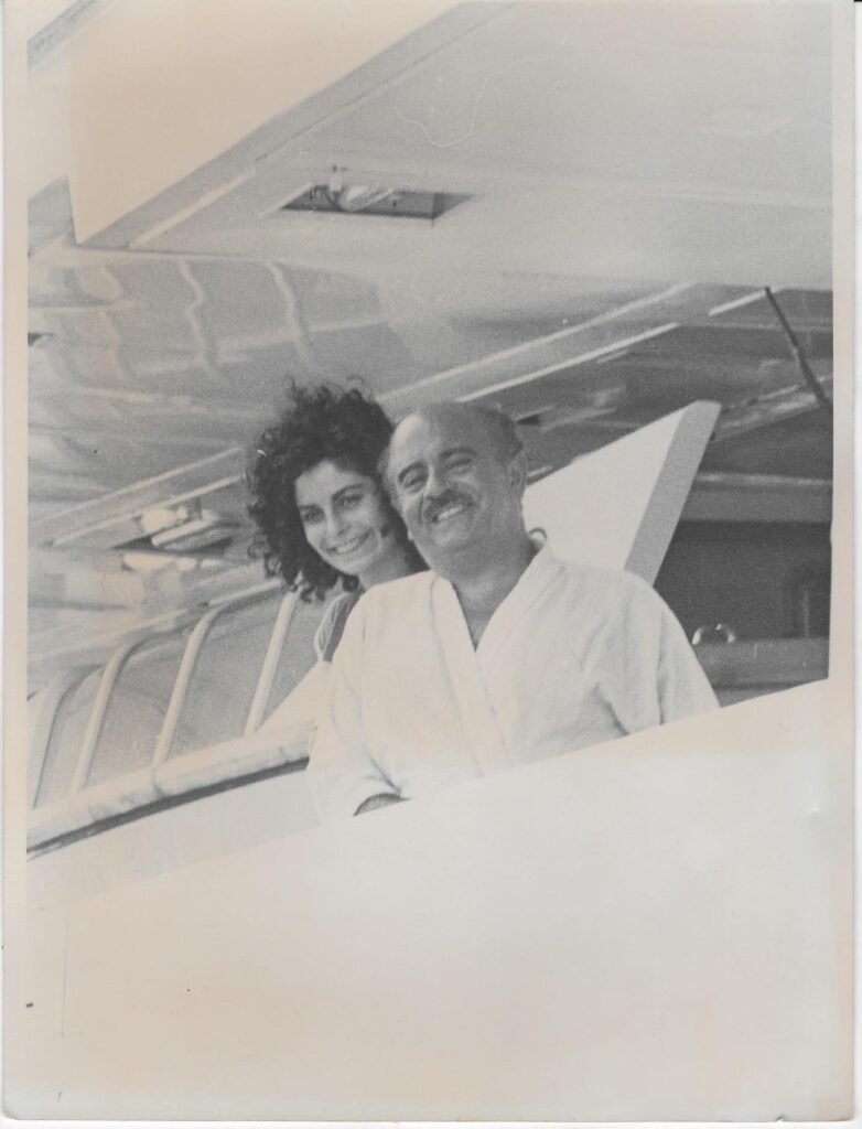 Adnan Khashoggi with Nabila Khashoggi onboard the Nabila Super-Yacht