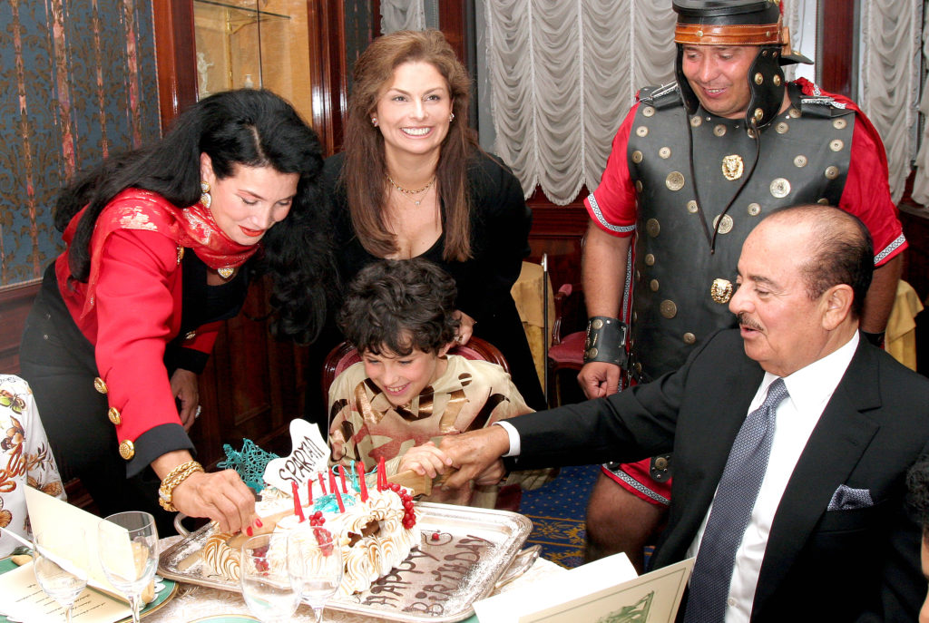 Adnan Khashoggi, grandson Spartan Daggenhurst, daughter Nabila Khashoggi, and Lamia Khashoggi