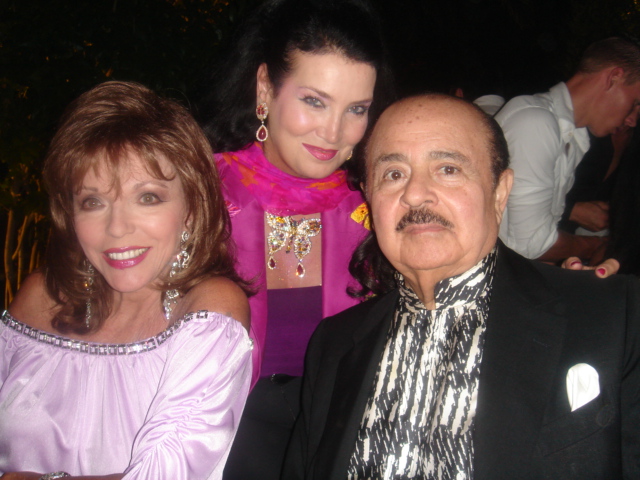 Adnan Khashoggi with Joan Collins and Lamia Khashoggi