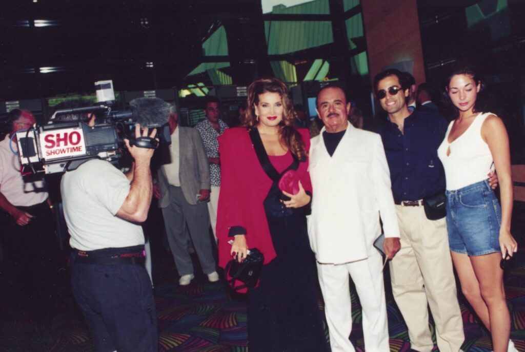 Adnan Khashoggi with wife Lamia Khashoggi and son Hussein Khashoggi